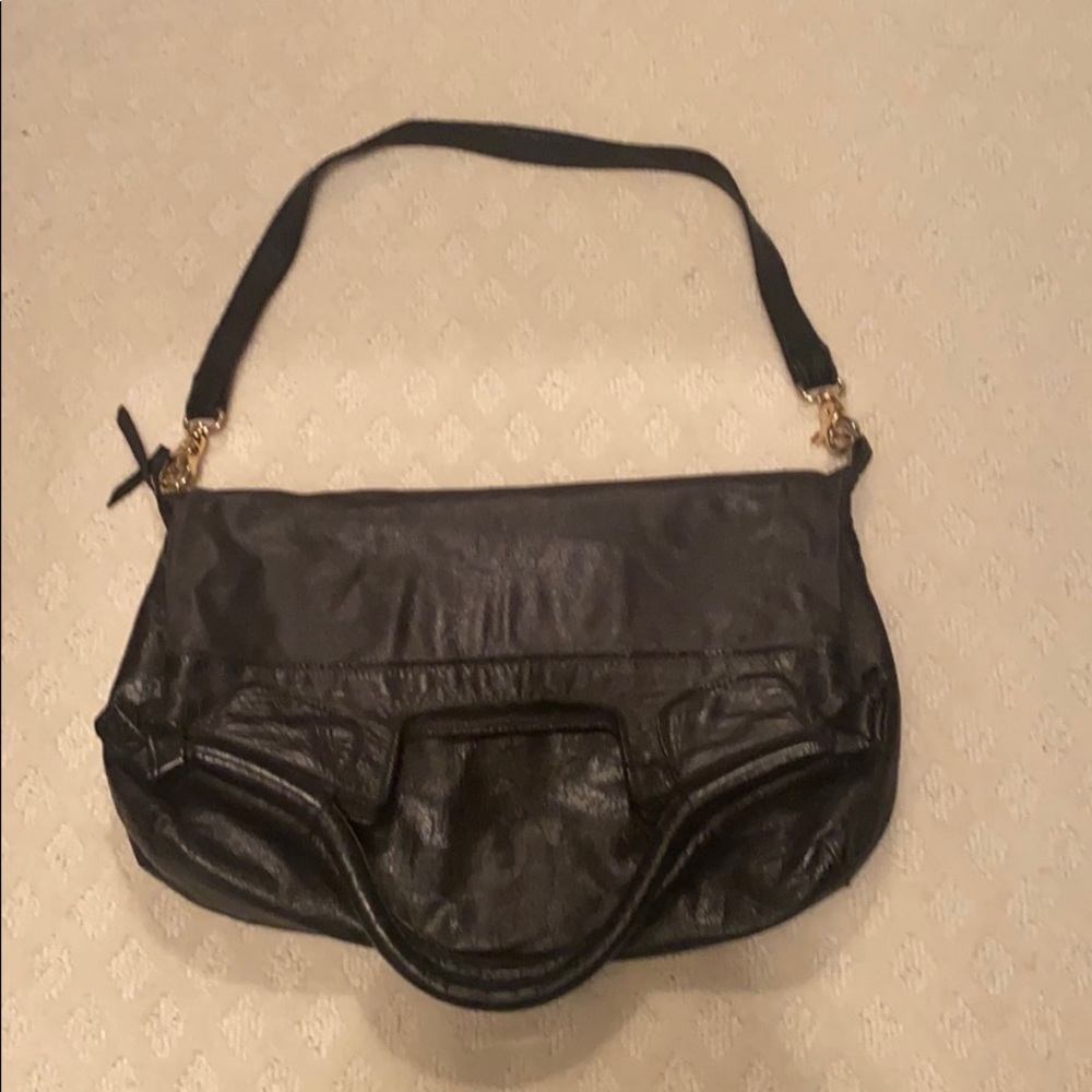 Foley and Corrina soft black leather bag